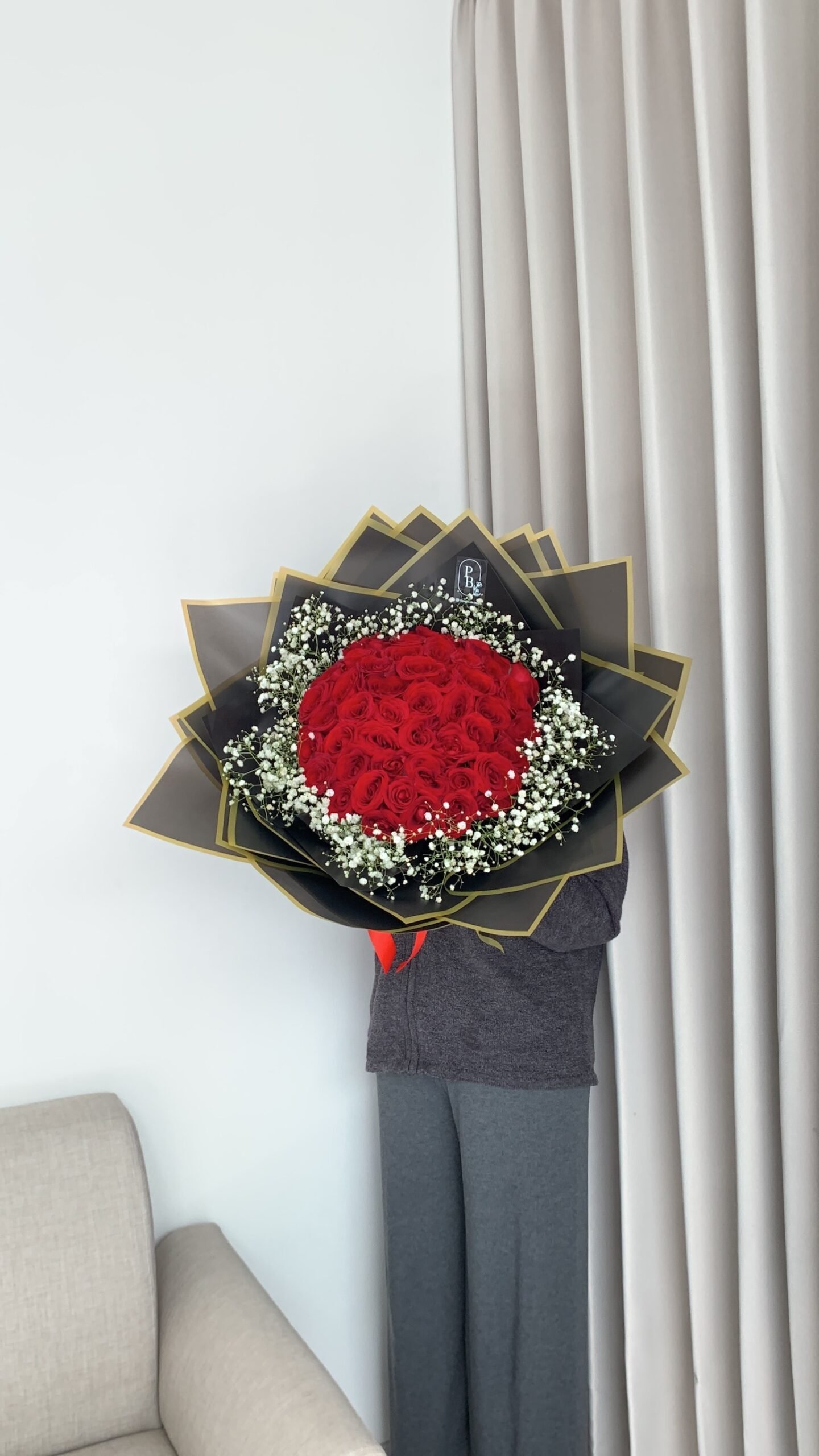 Round Rose Bouquet 50 Rose - Image 2